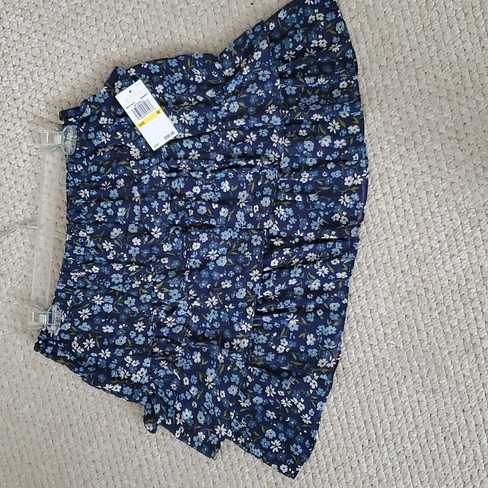 Michael Kors Floral Georgette Tiered Cascade Ruffle Skirt